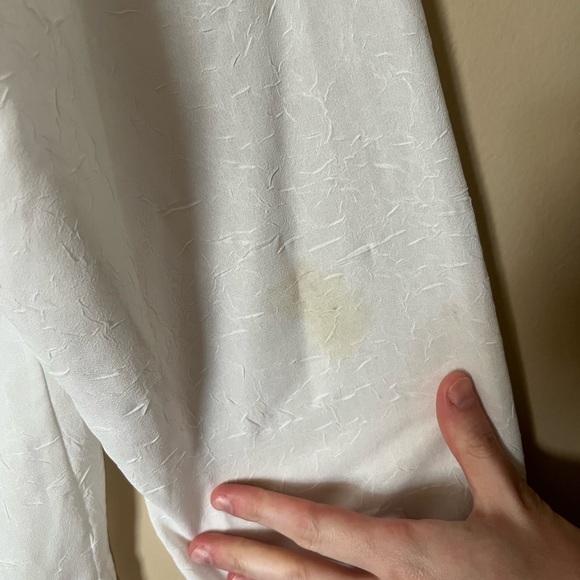 Vintage 1980s Eastern European White Shoulder-Padded Blouse - Picture 4 of 4